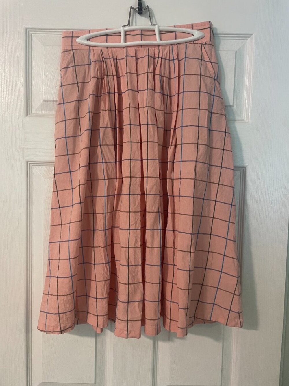 Designer Paul Smith Pink Plaid Pleated Skirt size Small